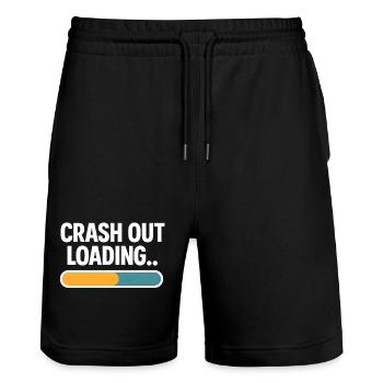 Crash Out Chargement Barre de progression Drôle de dicton - Short de jogging bio TRAINER Stanley/Stella unisexe - noir - Devant - Nik (191cm) & Marisol (170cm)
