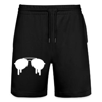 Lunettes de soleil fondantes – Aviator Cool Swag Design - Short de jogging bio TRAINER Stanley/Stella unisexe - noir - Devant - Nik (191cm) & Marisol (170cm)