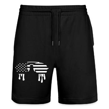 USA Sonnenbrille schmelzend – Aviator Flagge Trend - Stanley/Stella Unisex Bio Joggingshorts Trainer  - Schwarz - Vorne - Nik (191cm) & Marisol (170cm)