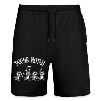 Raton Laveur Notes Musicales Musique - Short de jogging bio TRAINER Stanley/Stella unisexe - noir - Devant - Nik (191cm) & Marisol (170cm)