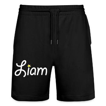 Liam - Short de jogging bio TRAINER Stanley/Stella unisexe - noir - Devant - Nik (191cm) & Marisol (170cm)