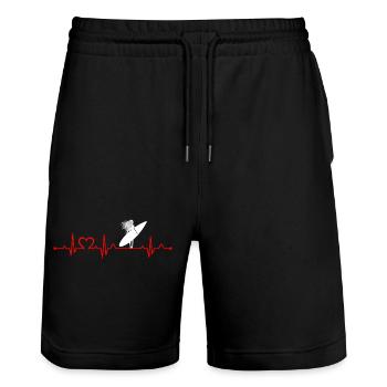 Surfen Mädchen Herzschlag EKG Strand Liebhaber Mädchen - Stanley/Stella Unisex Bio Joggingshorts Trainer  - Schwarz - Vorne - Nik (191cm) & Marisol (170cm)