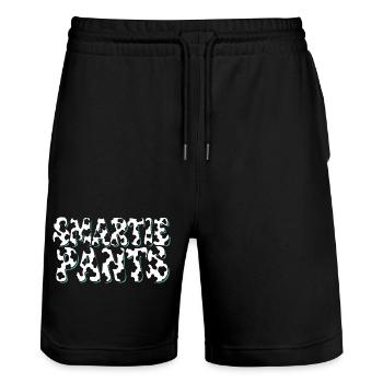 Blasen-Graffiti mit Türkis-Außenlinie - Stanley/Stella Unisex Bio Joggingshorts Trainer  - Schwarz - Vorne - Nik (191cm) & Marisol (170cm)