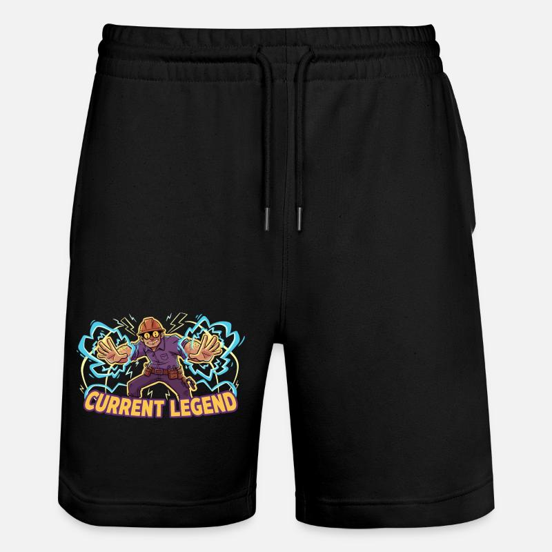 Kraftheld Elektriker Current Legend - Stanley/Stella Unisex Bio Joggingshorts Trainer  - Schwarz