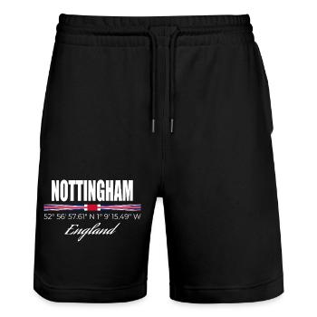 Nottingham - Stanley/Stella Trainer Unisex Organic Jogging Shorts - black - Front - Nik (191cm) & Marisol (170cm)