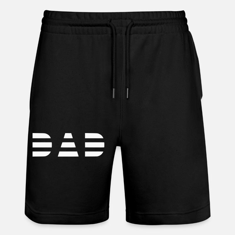 Cool dad logo striped - Stanley/Stella Trainer Unisex Organic Jogging Shorts - black
