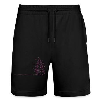 Pink Lines Christmas Tree Sketch - Stanley/Stella Trainer Unisex Organic Jogging Shorts - black - Front - Nik (191cm) & Marisol (170cm)