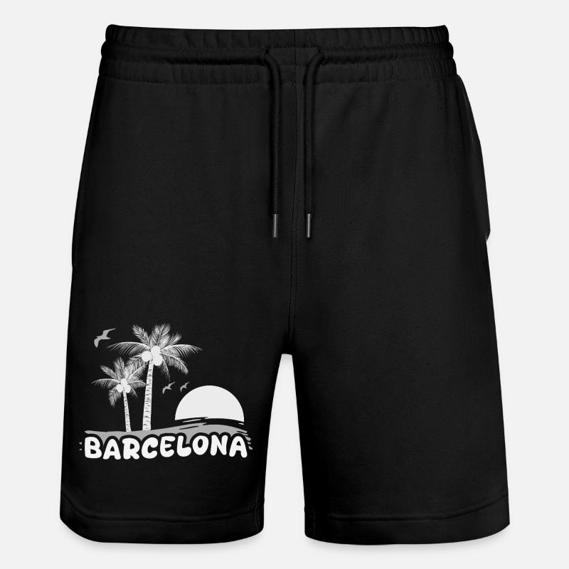 Barcelona as a beach - Stanley/Stella Trainer Unisex Organic Jogging Shorts - black