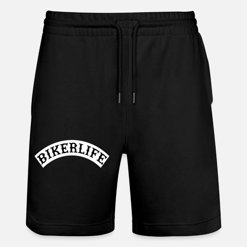 Bikerlife_wappen - Stanley/Stella Unisex Bio Joggingshorts Trainer  - Schwarz