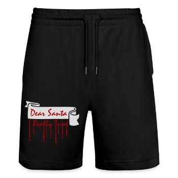 Cher Père Noël, j’ai vraiment essayé l’humour de Noël drôle - Short de jogging bio TRAINER Stanley/Stella unisexe - noir - Devant - Nik (191cm) & Marisol (170cm)