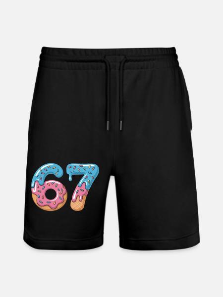Donut numbers 6 and 7 - Stanley/Stella Trainer Unisex Organic Jogging Shorts - black