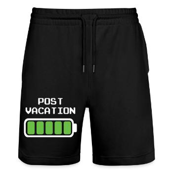 Post Vacation Design – Full Battery Indicator - Stanley/Stella Trainer Unisex Organic Jogging Shorts - black - Front - Nik (191cm) & Marisol (170cm)