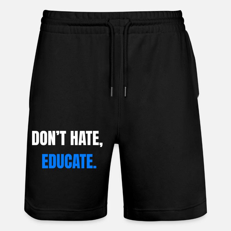 Ne détestez pas éduquer – Déclaration - Short de jogging bio TRAINER Stanley/Stella unisexe - noir