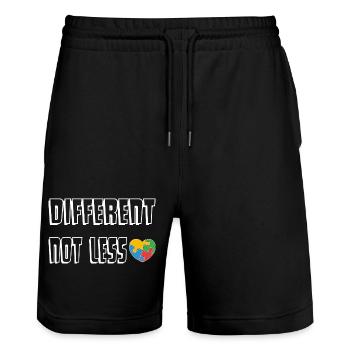 Be Different Heart Puzzle - Short de jogging bio TRAINER Stanley/Stella unisexe - noir - Devant - Nik (191cm) & Marisol (170cm)