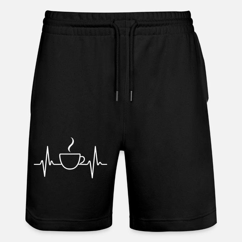 Kaffee Herzschlag - Stanley/Stella Unisex Bio Joggingshorts Trainer - Schwarz