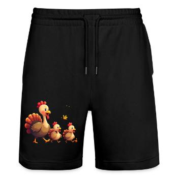 Bébé dinde de Thanksgiving - Short de jogging bio TRAINER Stanley/Stella unisexe - noir - Devant - Nik (191cm) & Marisol (170cm)