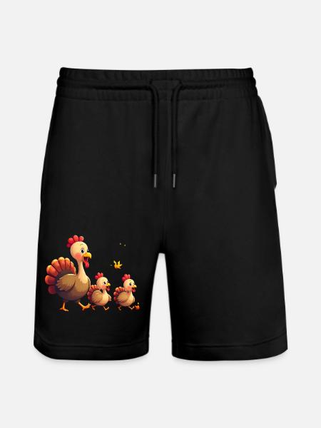Bébé dinde de Thanksgiving - Short de jogging bio TRAINER Stanley/Stella unisexe - noir