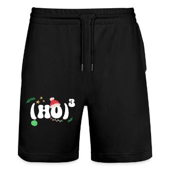 (HO)3 - Hohoho - Christmas Math - Stanley/Stella Trainer Unisex Organic Jogging Shorts - black - Front - Nik (191cm) & Marisol (170cm)
