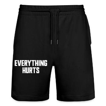 Alles tut weh Lustiges Fitnessstudio-Training Alle - Stanley/Stella Unisex Bio Joggingshorts Trainer  - Schwarz - Vorne - Nik (191cm) & Marisol (170cm)