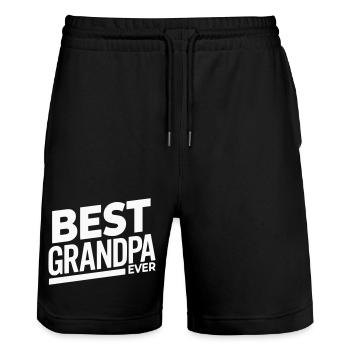 Best Grandpa Ever - Bester Opa - Stanley/Stella Trainer Unisex Organic Jogging Shorts - black - Front - Nik (191cm) & Marisol (170cm)