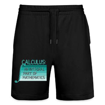 Math Teacher Geometry School Mathematics - Stanley/Stella Trainer Unisex Organic Jogging Shorts - black - Front - Nik (191cm) & Marisol (170cm)