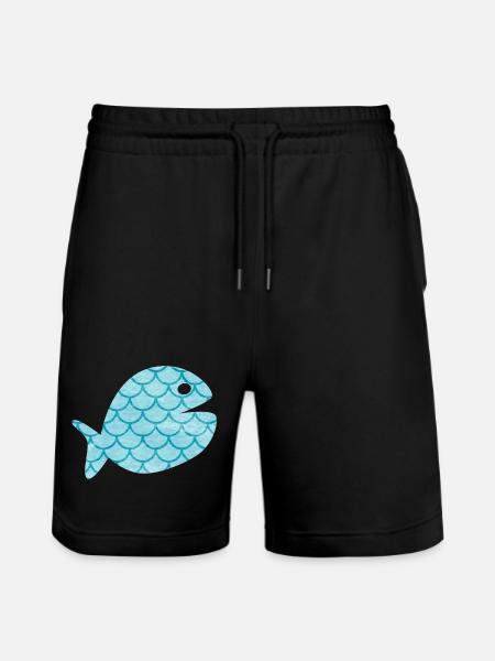 Fish Scales Pattern Sea Maritime Ocean Hamburg - Stanley/Stella Trainer Unisex Organic Jogging Shorts - black