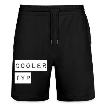 This is what a cool guy looks like - Stanley/Stella Trainer Unisex Organic Jogging Shorts - black - Front - Nik (191cm) & Marisol (170cm)