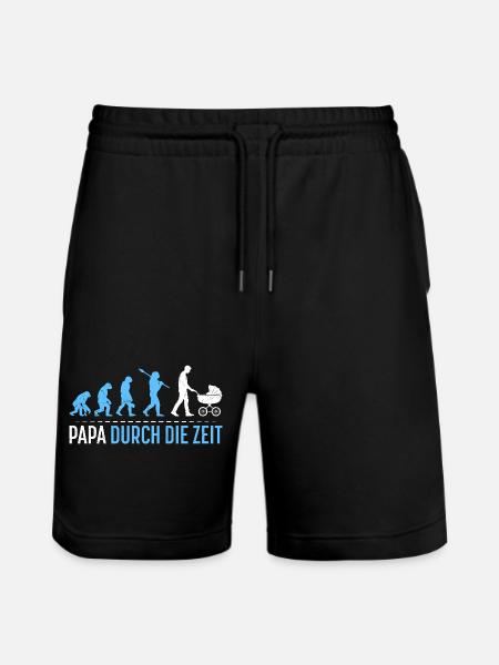 Father-to-be DADDY THROUGH TIME Funny - Stanley/Stella Trainer Unisex Organic Jogging Shorts - black