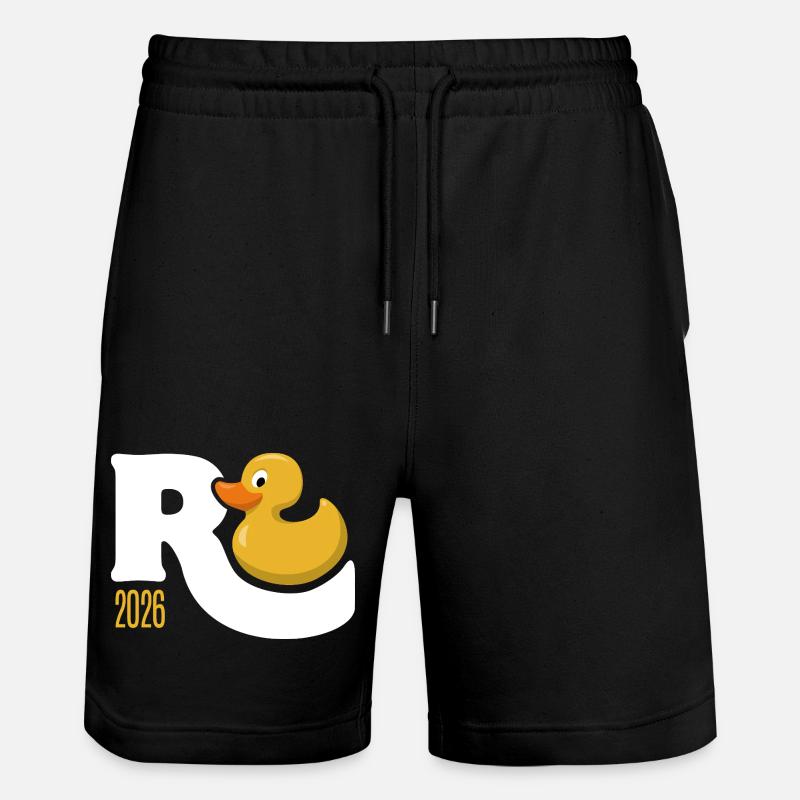 Gummiente Rente 2026 - Ruhestand - Pension - Stanley/Stella Unisex Bio Joggingshorts Trainer - Schwarz