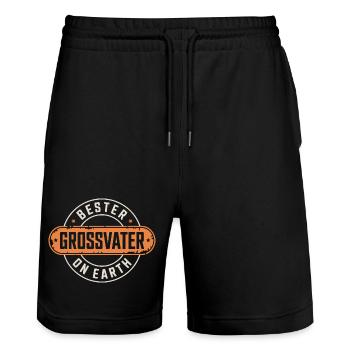 Bester Grossvater - Stanley/Stella Unisex Bio Joggingshorts Trainer  - Schwarz - Vorne - Nik (191cm) & Marisol (170cm)