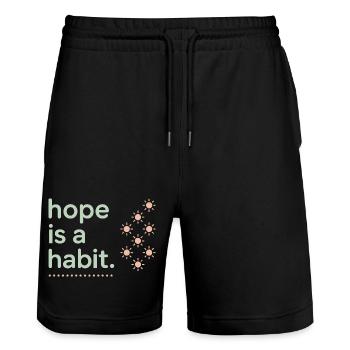 Mental health awareness, - Stanley/Stella Trainer Unisex Organic Jogging Shorts - black - Front - Nik (191cm) & Marisol (170cm)