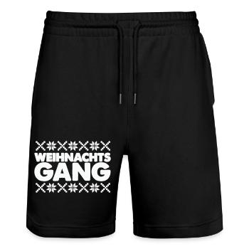 Weihnachtsgang Norwegen Muster - Stanley/Stella Unisex Bio Joggingshorts Trainer  - Schwarz - Vorne - Nik (191cm) & Marisol (170cm)