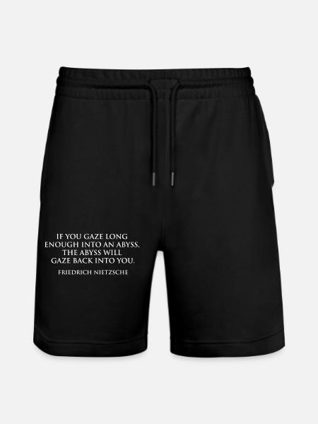 Abyss Gaze Nietzsche Quote - Stanley/Stella Trainer Unisex Organic Jogging Shorts - black
