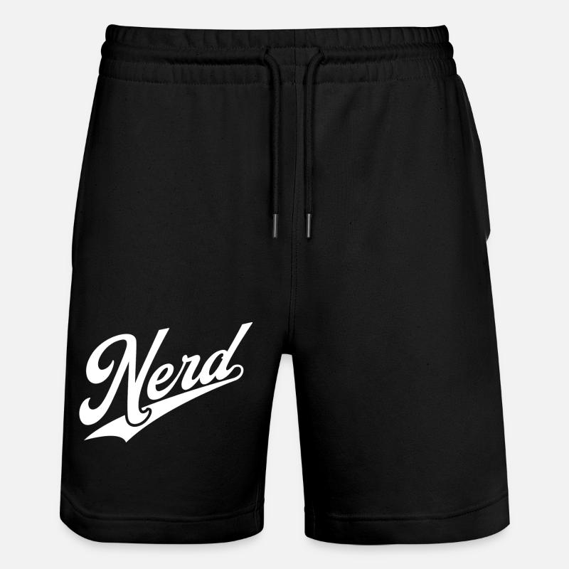 NERDY forever - NERD retro weiß - Stanley/Stella Unisex Bio Joggingshorts Trainer  - Schwarz