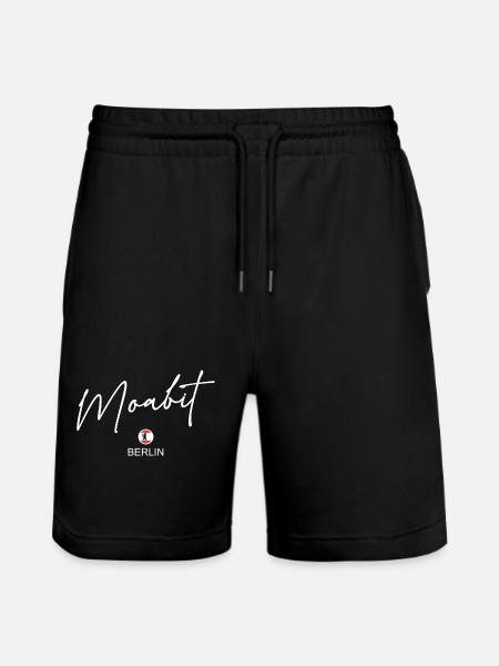 Moabit - Berlin Flag - Berlin Bear - Stanley/Stella Trainer Unisex Organic Jogging Shorts - black