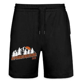 Traversée des Alpes 2026 - Randonnée - Short de jogging bio TRAINER Stanley/Stella unisexe - noir - Devant - Nik (191cm) & Marisol (170cm)