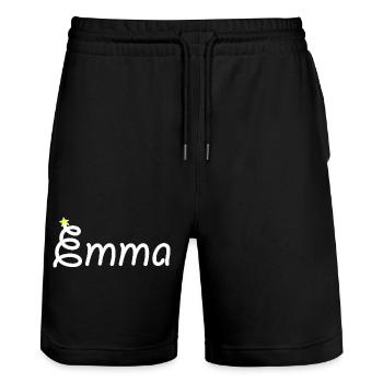Emma - Stanley/Stella Trainer Unisex Organic Jogging Shorts - black - Front - Nik (191cm) & Marisol (170cm)