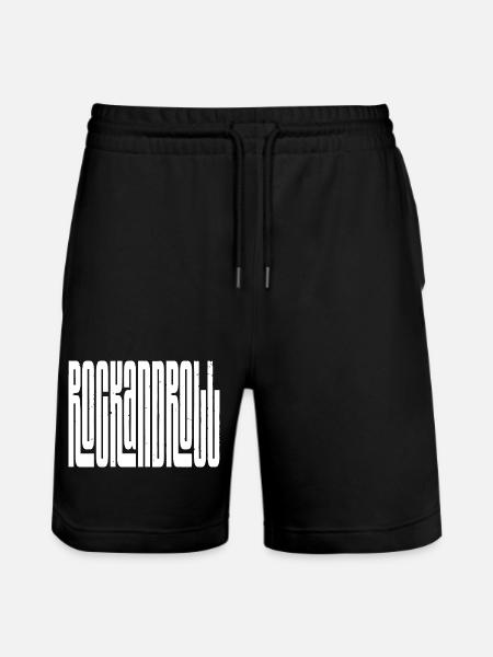 rock and roll bold logo design - Stanley/Stella Trainer Unisex Organic Jogging Shorts - black