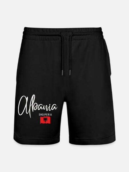 Made in Albania, Albanian roots - Stanley/Stella Trainer Unisex Organic Jogging Shorts - black