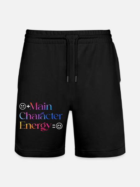 Main Character Energy smilie - Stanley/Stella Trainer Unisex Organic Jogging Shorts - black