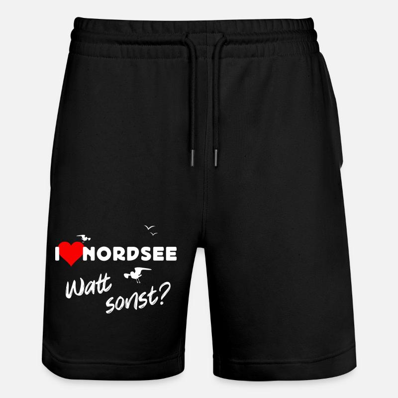 Nordsee Liebe Watt Design - Stanley/Stella Unisex Bio Joggingshorts Trainer  - Schwarz