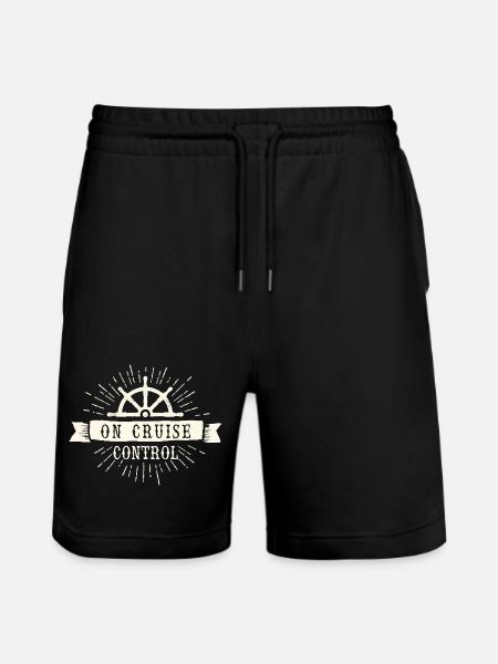 On Cruise Control Nautical Emblem - Stanley/Stella Trainer Unisex Organic Jogging Shorts - black