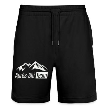 apres_ski_team_berge - Stanley/Stella Trainer Unisex Organic Jogging Shorts - black - Front - Nik (191cm) & Marisol (170cm)