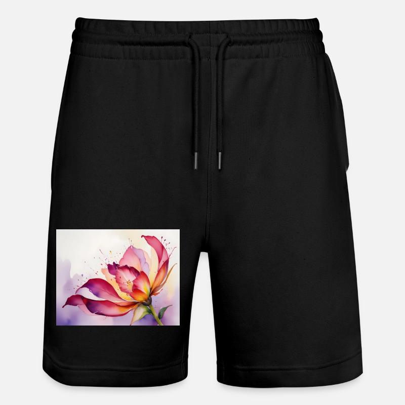 Fleurs aquarellées - Short de jogging bio TRAINER Stanley/Stella unisexe - noir