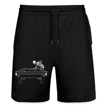 Skeleton spielt Snooker - Stanley/Stella Unisex Bio Joggingshorts Trainer  - Schwarz - Vorne - Nik (191cm) & Marisol (170cm)