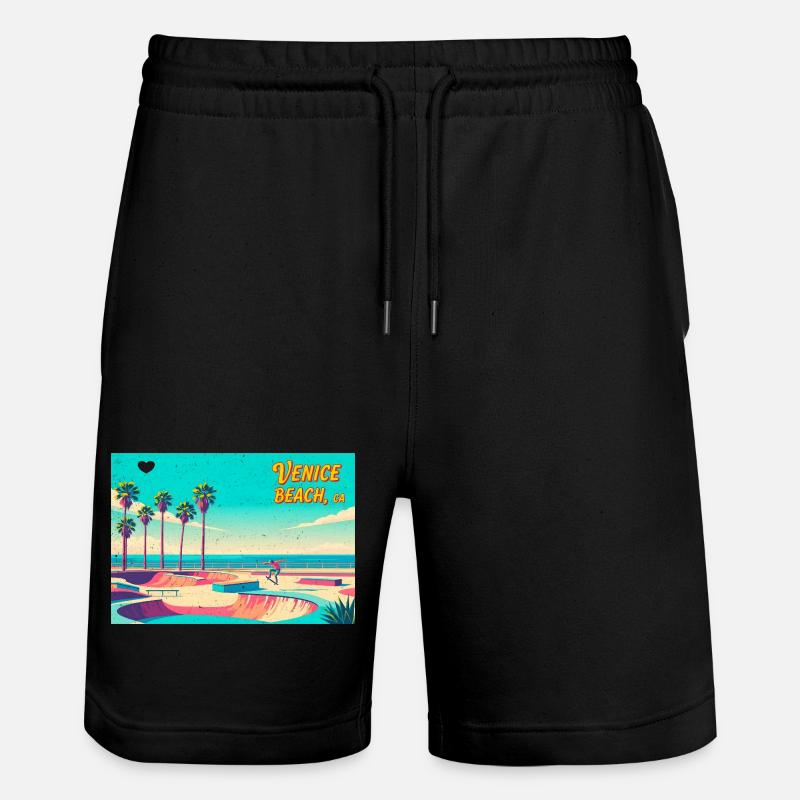 Patineur rétro de Venice Beach - Short de jogging bio TRAINER Stanley/Stella unisexe - noir