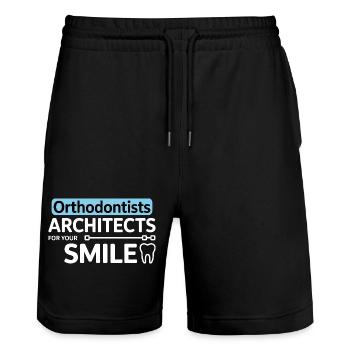 Orthodontistes Architectes Pour Votre Sourire Vêtements - Short de jogging bio TRAINER Stanley/Stella unisexe - noir - Devant - Nik (191cm) & Marisol (170cm)