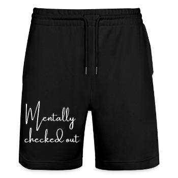 Déconnecté mentalement | Réflexions sur Greysoul - Short de jogging bio TRAINER Stanley/Stella unisexe - noir - Devant - Nik (191cm) & Marisol (170cm)