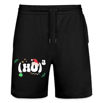 Santa Mütze Weihnachtsmann Mathe Mathematik - Stanley/Stella Unisex Bio Joggingshorts Trainer  - Schwarz - Vorne - Nik (191cm) & Marisol (170cm)