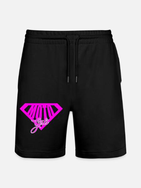 moto girl - Stanley/Stella Trainer Unisex Organic Jogging Shorts - black